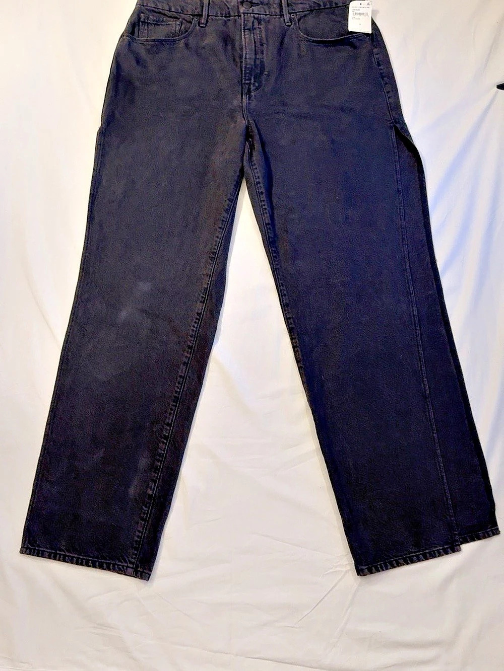 NWT Good American Good Boy Black Side Slit Jeans Size 14/32 MSRP $159